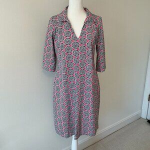 Katherine Way Pink, Navy, & White Dress - Size Small
